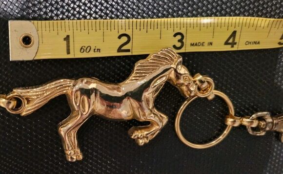 90s Vtg Statement GOLD HORSE Chain Belt / Necklace Anne Klein 2-in-1 Equestrian main image 5